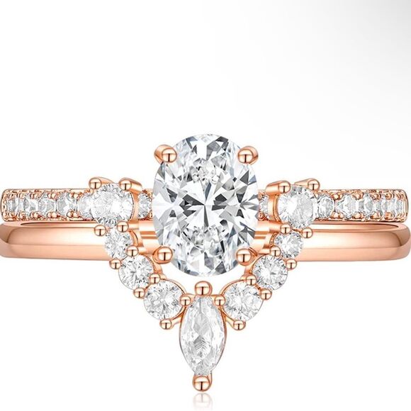 1.5 Carat ROSE GOLD STACKABLE ENGAGEMENT RING - Picture 1 of 5